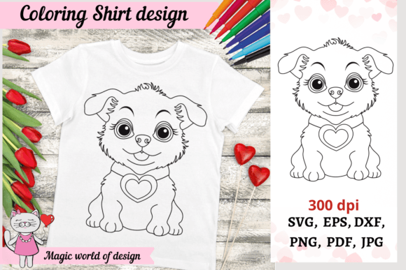 Coloring Shirt SVG, Baby Dog Svg