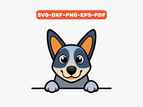 Cute Peeking Australian Cattle Dog Svg
