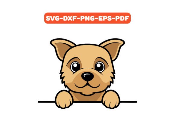 Cute Peeking Border Terrier Dog Svg