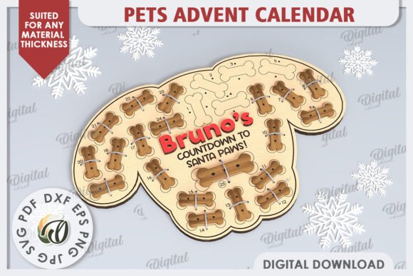 Dog Advent Calendar Laser Cut Design