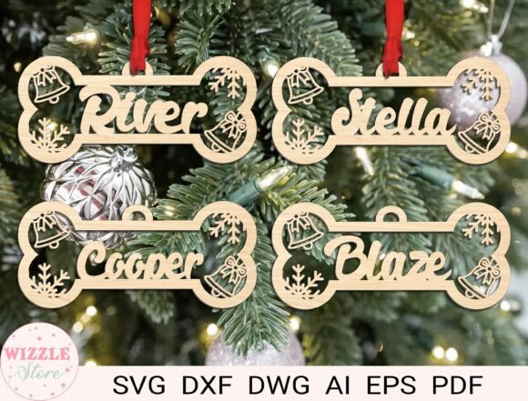 Dog Bone Christmas Ornament Laser File