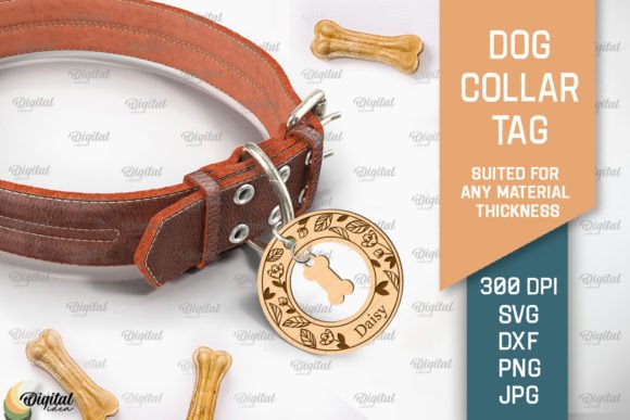 Dog Collar Tag Laser Cut. Dog Name Tag