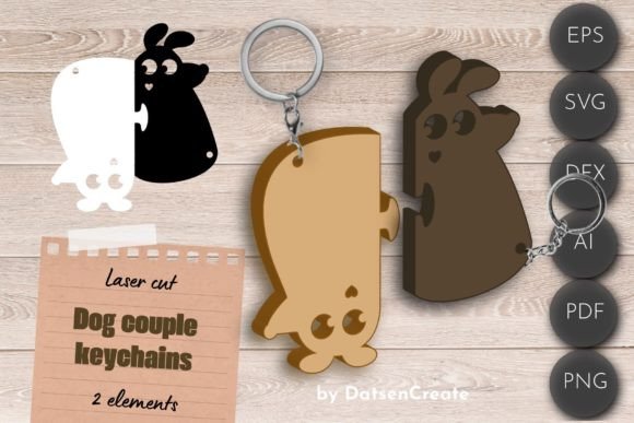 DOG Keychain Laser Cut Files, Friendship