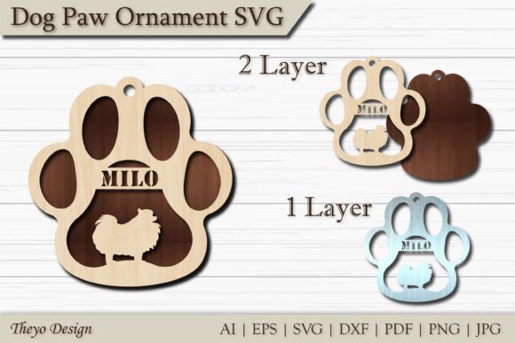 Dog Paw Ornament SVG Pomeranian