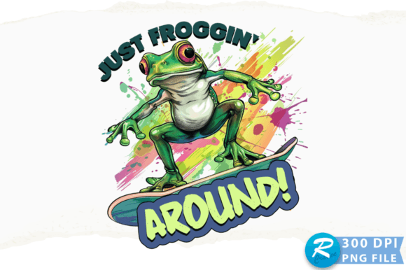 Just Froggin Around PNG Design