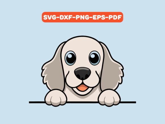 Peeking English Setter Dog SVG Vector