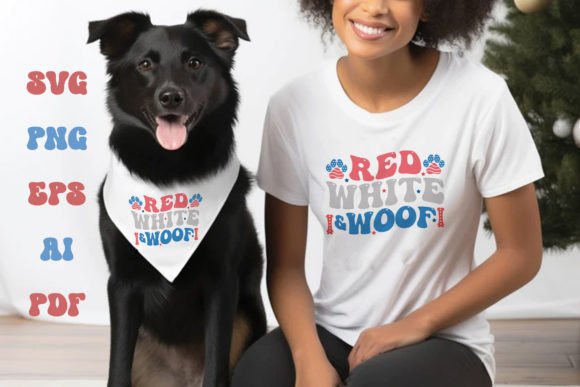 Red White and Woof 4th of July Dog SVG