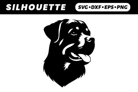 Rottweiler Head Silhouette, Front View Review